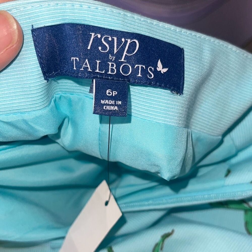Talbots Skirt Turquoise blue Pineapple Skirt - Picture 6 of 8